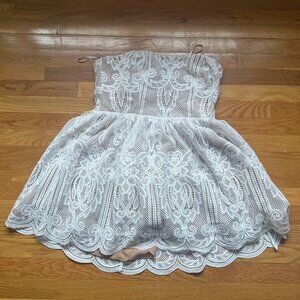 strapless open back dress Lilah- Vintage Inspired Crochet Lace Wedding Dress – Daughters Of Simone